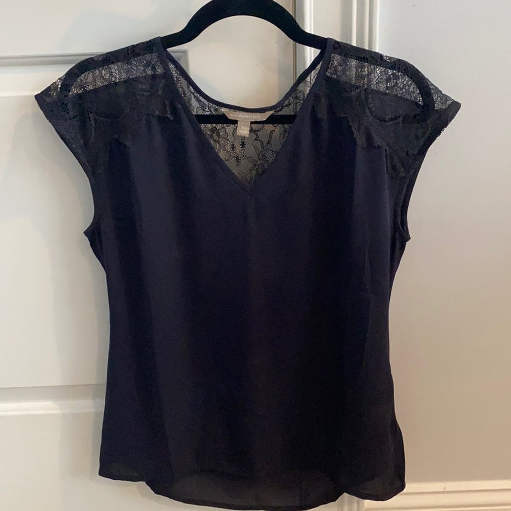 Banana republic navy lace blouse